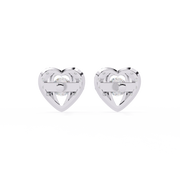 Luna Heart Halo Studs Earrings