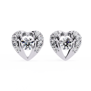 Luna Heart Halo Studs Earrings