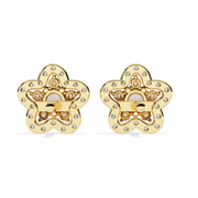 Floral Cluster Halo Stud Earrings