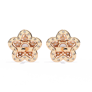 Floral Cluster Halo Stud Earrings