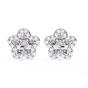 Floral Cluster Halo Stud Earrings