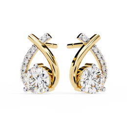 Lattice Aura Oval Studs Earrings