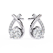 Lattice Aura Oval Studs Earrings