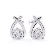 Lattice Aura Oval Studs Earrings