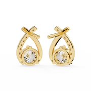 Lattice Aura Oval Studs Earrings
