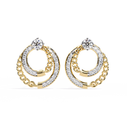 Lunar Orbit Diamond Studs Earrings