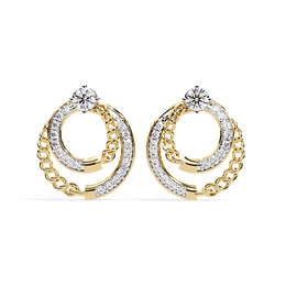 Lunar Orbit Diamond Studs Earrings