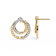 Lunar Orbit Diamond Studs Earrings