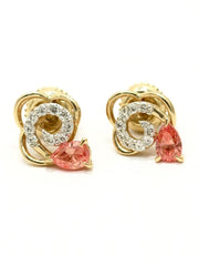 Pink Dangler Floral Studs