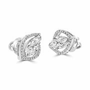 Beavio 0.50 Pointer Marquise Halo Lab Grown Diamond Earrings