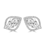 Beavio 0.50 Pointer Marquise Halo Lab Grown Diamond Earrings