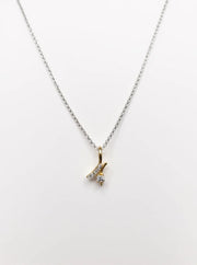 Abstract Wave Diamond Pendant