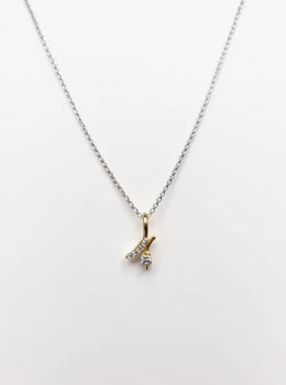 Abstract Wave Diamond Pendant