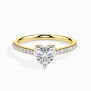 2ct Heart Lab Diamond Ivy Solitaire Ring