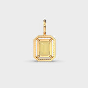 Diamond Frame Yellow Stone Pendant