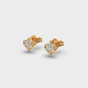 Flower Heart Diamond Studs