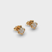 Flower Heart Diamond Studs
