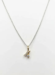 Abstract Wave Diamond Pendant