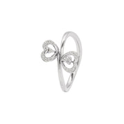 Love Twist Twin Heart Diamong Ring