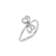 Love Twist Twin Heart Diamong Ring