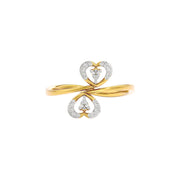 Love Twist Twin Heart Diamong Ring