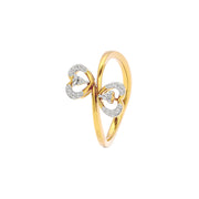 Love Twist Twin Heart Diamong Ring
