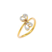 Love Twist Twin Heart Diamong Ring