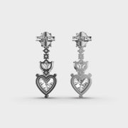 Pretty Valentine Heart Diamond Earrings