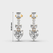 Pretty Valentine Heart Diamond Earrings