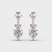 Pretty Valentine Heart Diamond Earrings