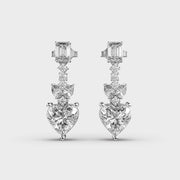 Pretty Valentine Heart Diamond Earrings
