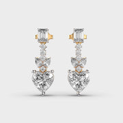 Pretty Valentine Heart Diamond Earrings