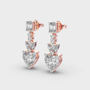 Pretty Valentine Heart Diamond Earrings