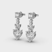 Pretty Valentine Heart Diamond Earrings