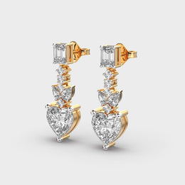 Pretty Valentine Heart Diamond Earrings