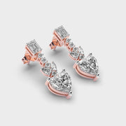 Pretty Valentine Heart Diamond Earrings