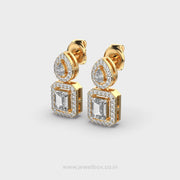 Shimmering Emerald Star Diamond Danglers