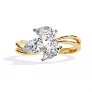 The Triple Pear Solitaire Diamond Ring
