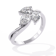 The Triple Pear Solitaire Diamond Ring