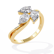 The Triple Pear Solitaire Diamond Ring