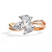 The Triple Pear Solitaire Diamond Ring