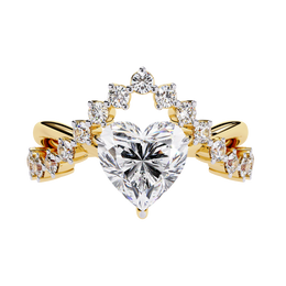 The Romantic Heart & Round Halo Ring