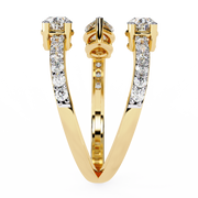 The Tri-Petal Abstract Diamond Ring