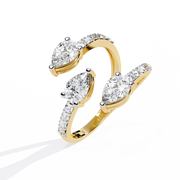 The Tri-Petal Abstract Diamond Ring