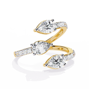 The Tri-Petal Abstract Diamond Ring