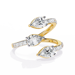 The Tri-Petal Abstract Diamond Ring