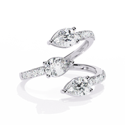 The Tri-Petal Abstract Diamond Ring