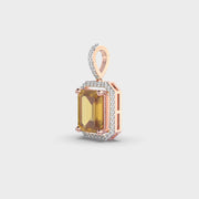 Diamond Frame Yellow Stone Pendant