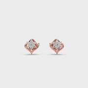 Flower Heart Diamond Studs