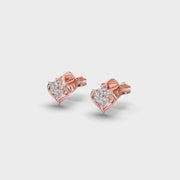 Flower Heart Diamond Studs